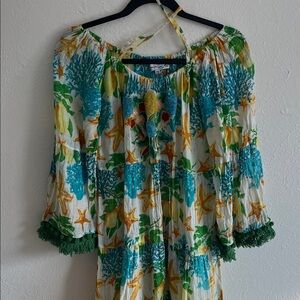 Floral Beaded Swim Cover Up